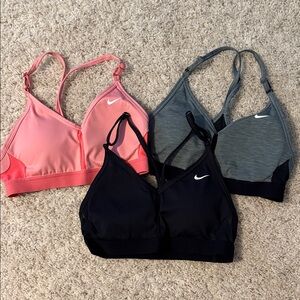 Nike Women's Sports Bra Trio - Pink, Gray, Black